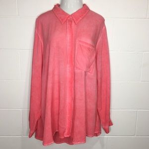 Lane Bryant Button Up Shirt Pink Size 26/28